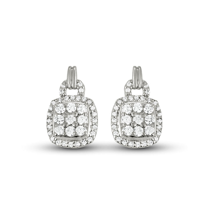 Platinum White Diamond Fashion Earrings