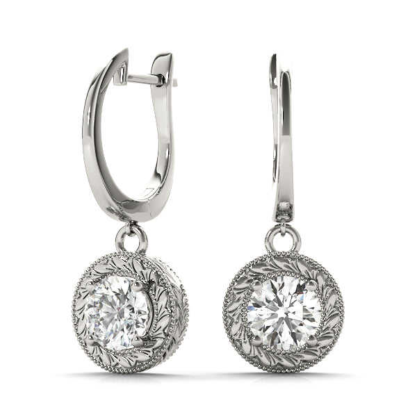 18K White Gold 0.5 CT Round Diamond Stud Earrings