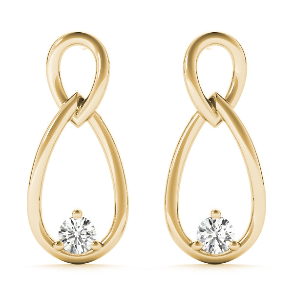 18K Yellow Gold Diamond Stud Earrings | 1/15 ct