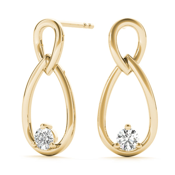 18K Yellow Gold Diamond Stud Earrings | 1/15 ct