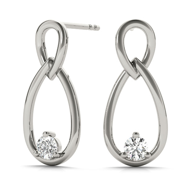 Platinum 1/15 CT Round Diamond Stud Earrings