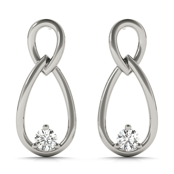 Platinum 1/15 CT Round Diamond Stud Earrings
