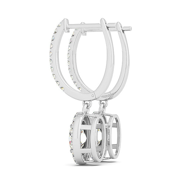 Platinum 1/4 ct Oval Diamond Halo Earrings