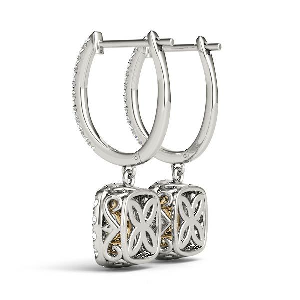 18K Yellow Gold Round Diamond Halo Stud Earrings