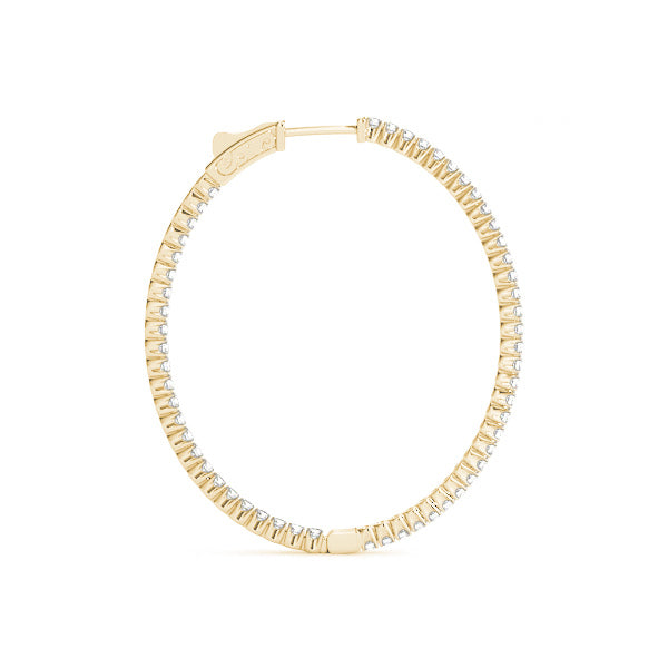 18K Yellow Gold Diamond Inside Out Hoops