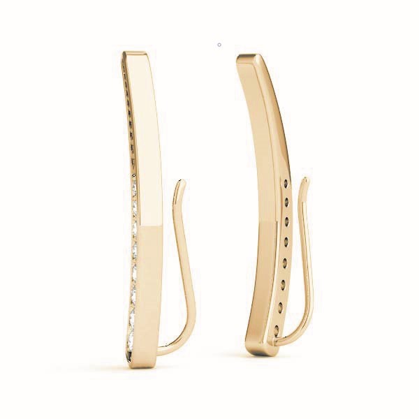 18K Yellow Gold Round Diamond Fashion Earrings
