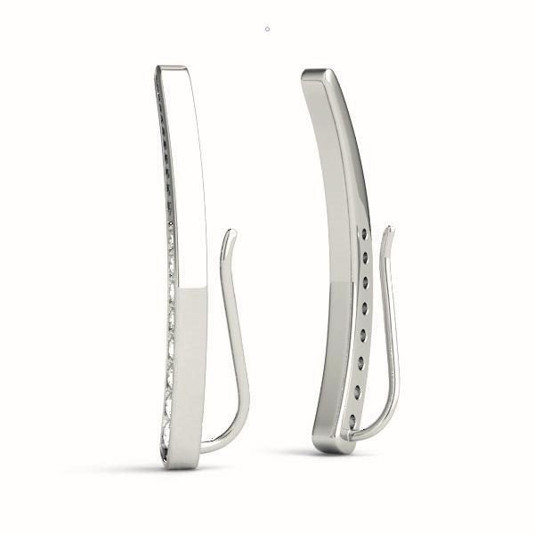 18K White Gold Round Diamond Fashion Earrings