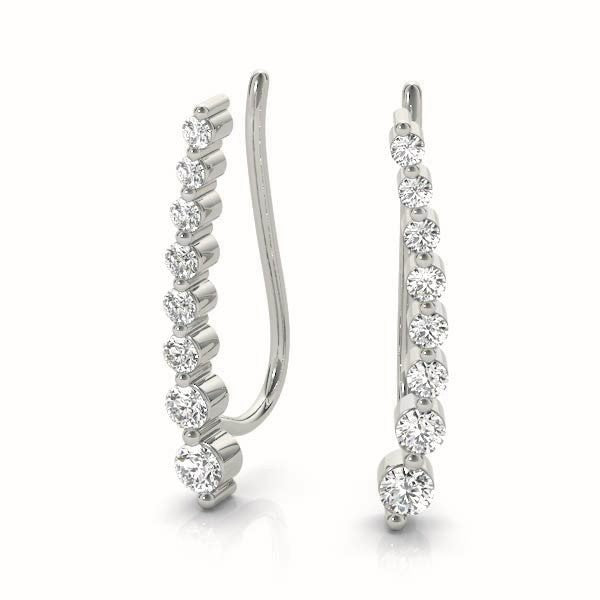 14K White Gold Diamond Fashion Earrings
