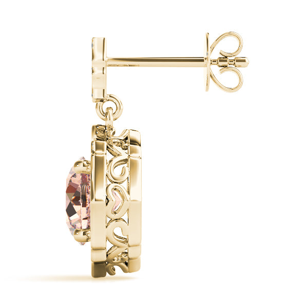 18K Yellow Gold Round Diamond Fashion Earrings