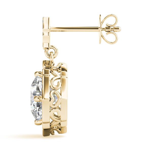 18K Yellow Gold Diamond Halo Stud Earrings