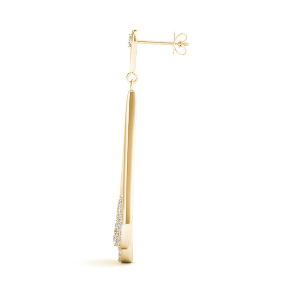 18K Yellow Gold Round Diamond Fashion Earrings