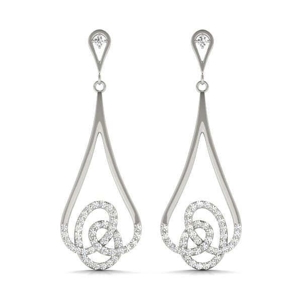 14K White Gold Diamond Fashion Earrings