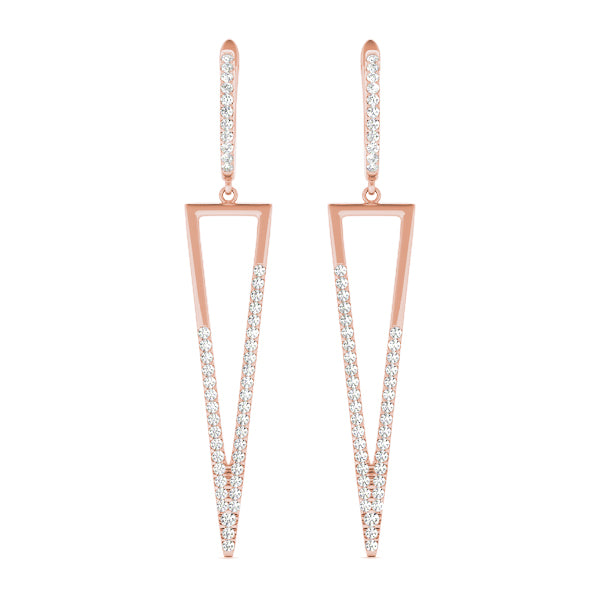 18K Rose Gold Diamond Fashion Earrings