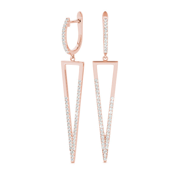 18K Rose Gold Diamond Fashion Earrings