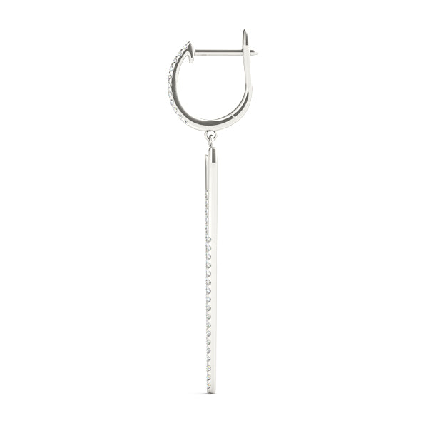 Platinum Round Diamond Fashion Drop Earrings