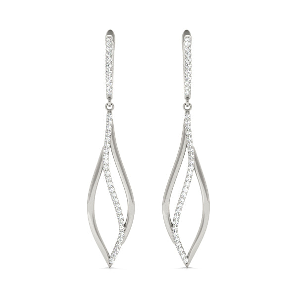 18K White Gold Multi-Diamond Fashion Earrings