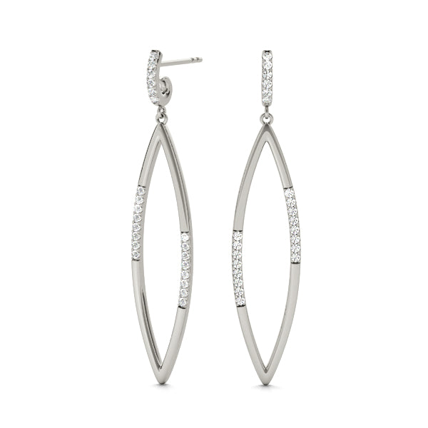 18K White Gold Diamond Fashion Earrings