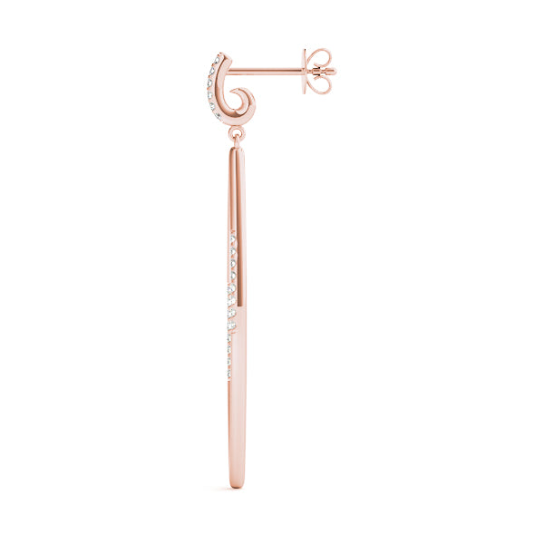 18K Rose Gold Diamond Fashion Earrings