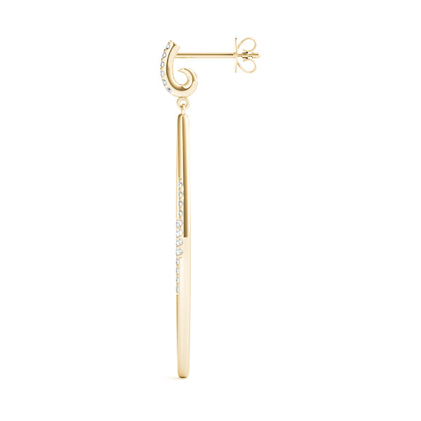 18K Yellow Gold Round Diamond Fashion Earrings