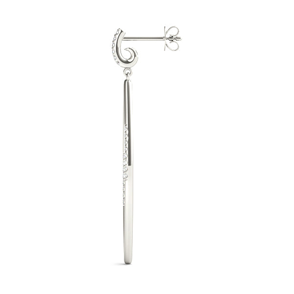 14K White Gold Diamond Fashion Earrings