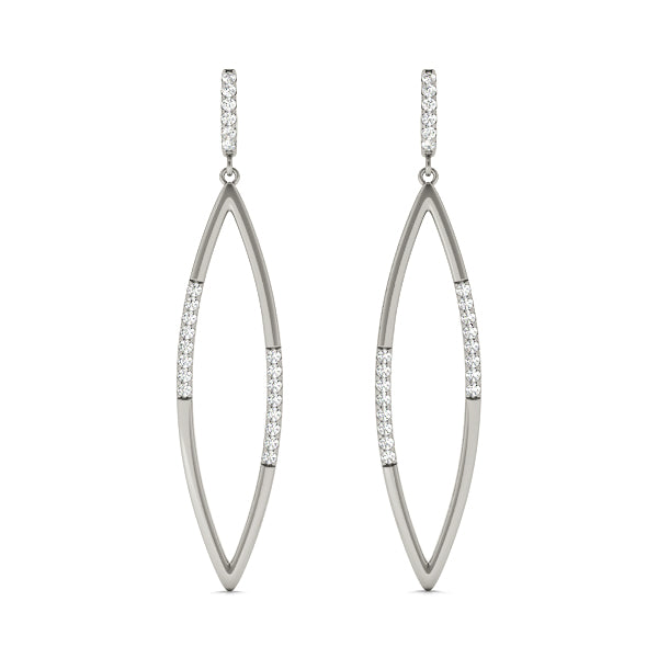 18K White Gold Diamond Fashion Earrings