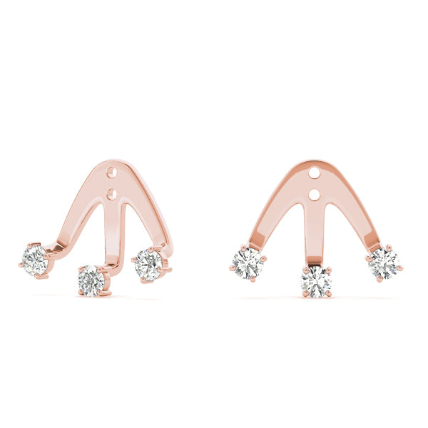 18K Rose Gold Diamond Fashion Earrings
