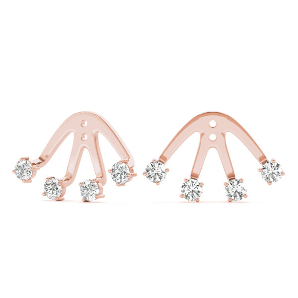 18K Rose Gold Diamond Fashion Earring Jackets