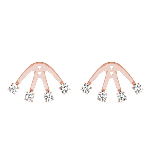 18K Rose Gold Diamond Fashion Earring Jackets