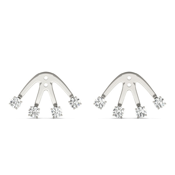 Platinum White Diamond Fashion Earring Jackets
