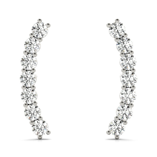 Platinum White Diamond Fashion Stud Earrings