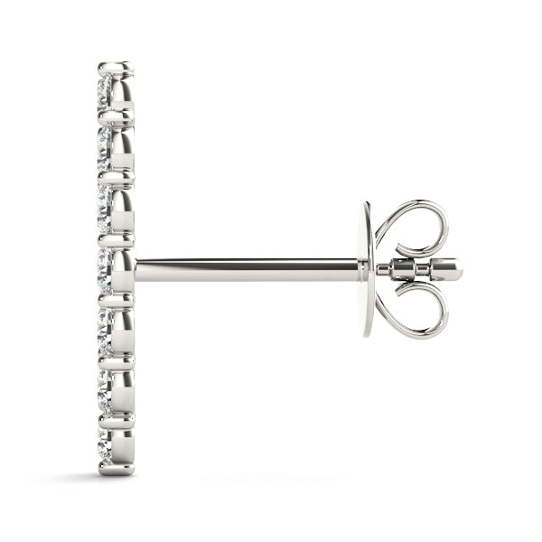 Platinum White Diamond Fashion Stud Earrings