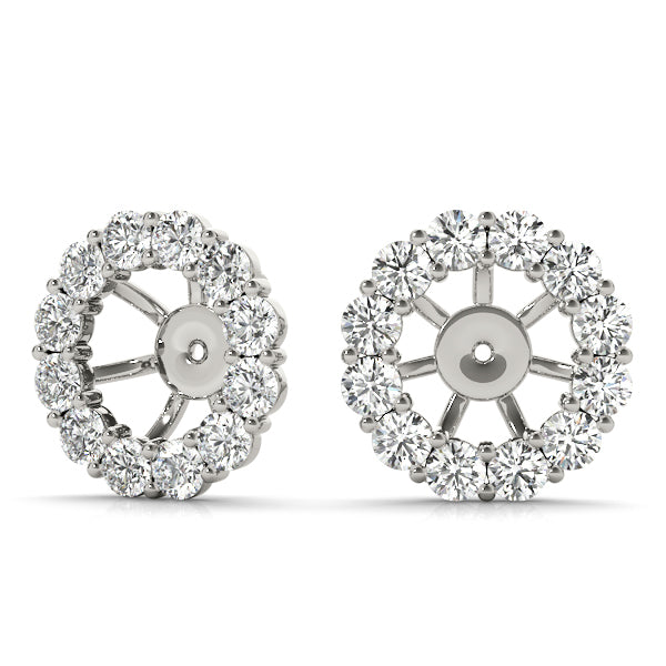 14K White Gold Round Diamond Fashion Earrings