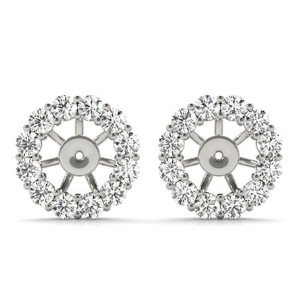 14K White Gold Round Diamond Fashion Earrings