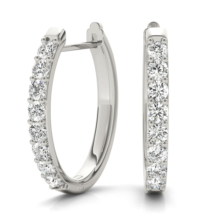Platinum Diamond Accent Hoop Earrings