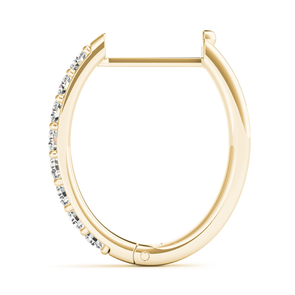 14K Yellow Gold Round Diamond Fashion Earrings