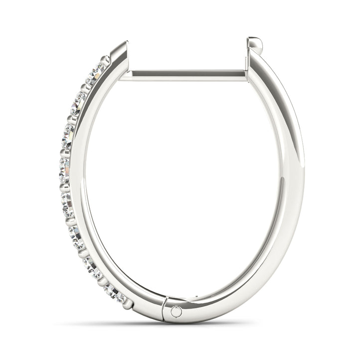 18K White Gold Diamond Fashion Hoop Earrings