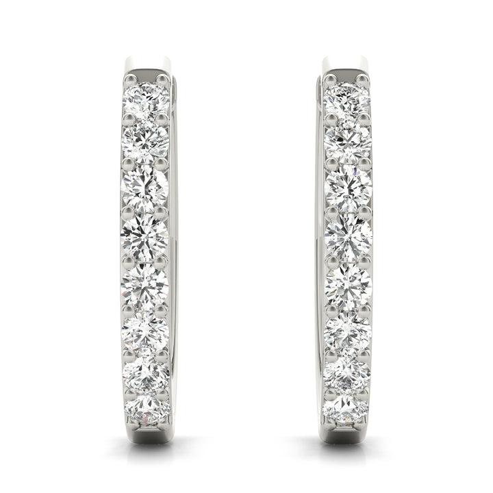 Platinum Diamond Accent Hoop Earrings