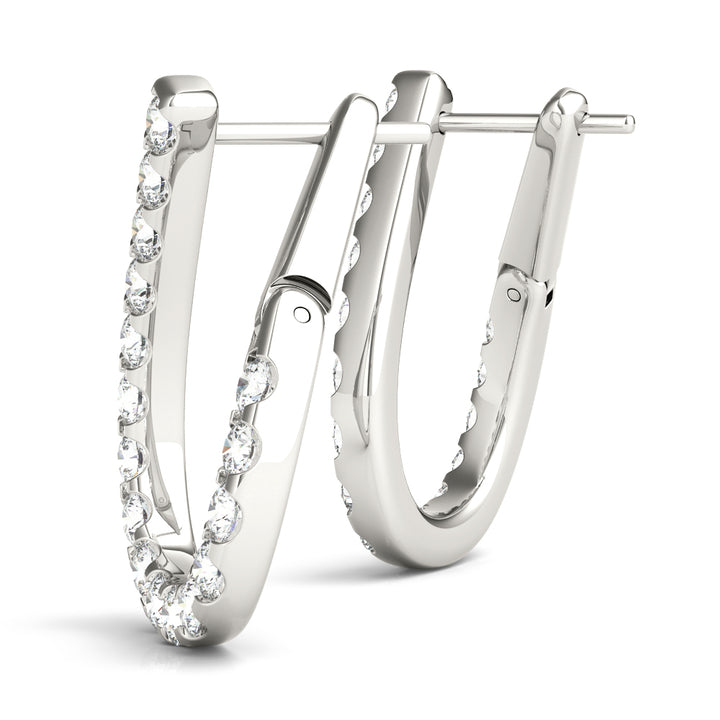 14K White Gold Round Diamond Fashion Earrings