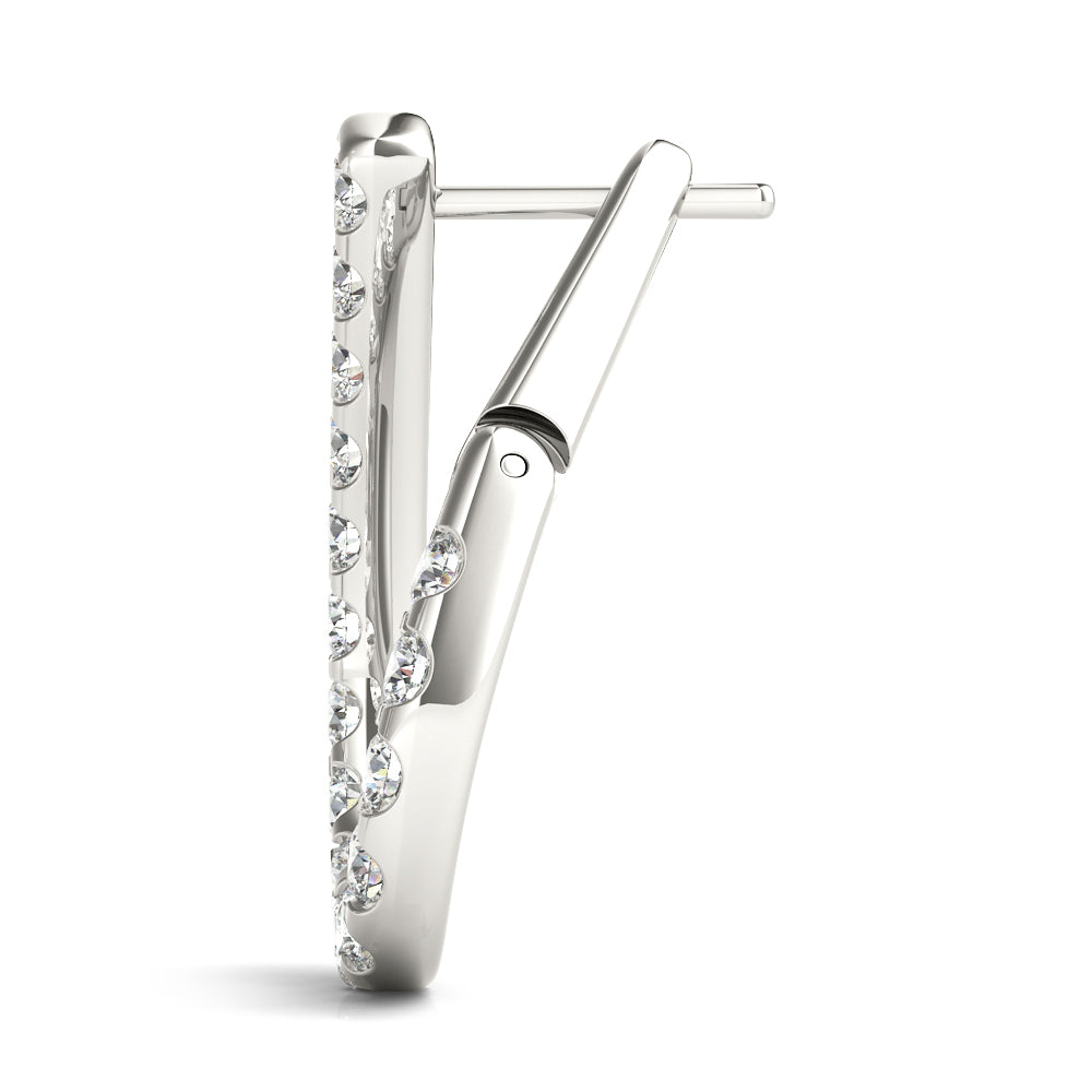 14K White Gold Round Diamond Fashion Earrings