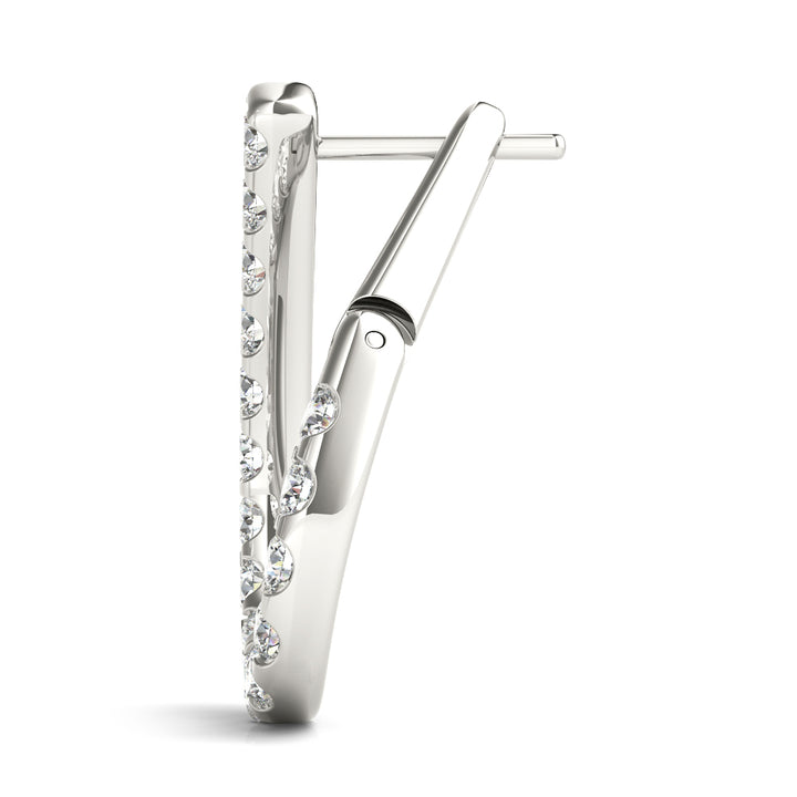 14K White Gold Round Diamond Fashion Earrings