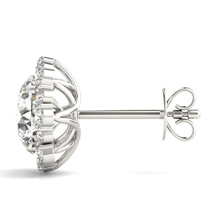 Platinum 1 CT Diamond Halo Earrings