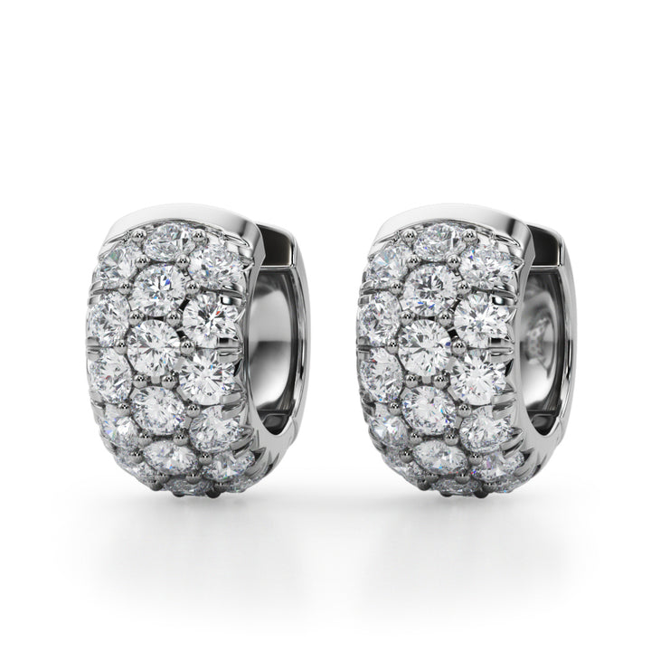 Platinum Diamond Huggie Earrings | 1.5 ctw
