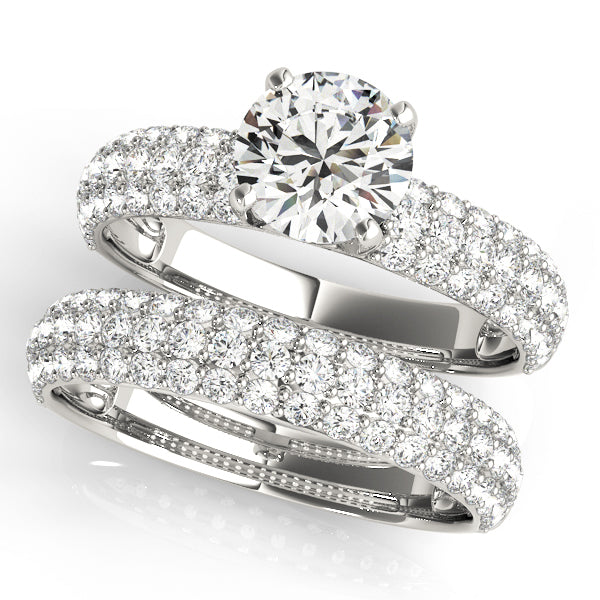 Platinum Pave Diamond Engagement Ring 1.625 ctw