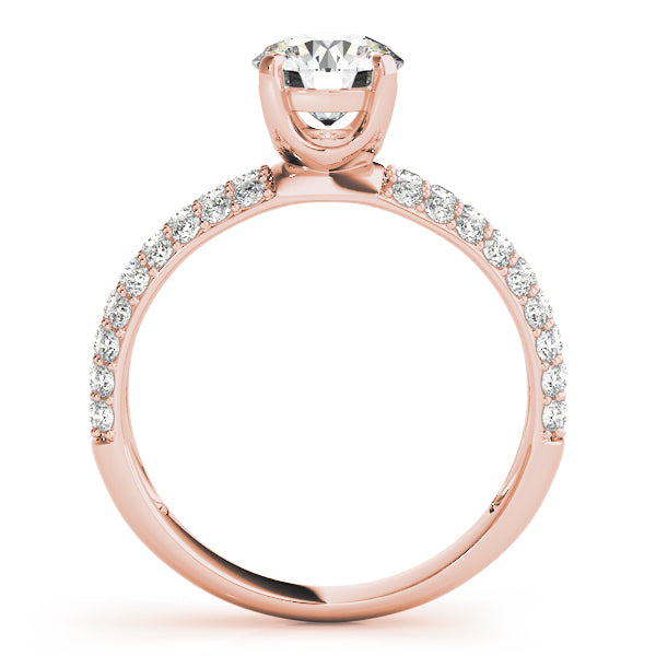 18K Rose Gold 1 ct Diamond Pave Engagement Ring