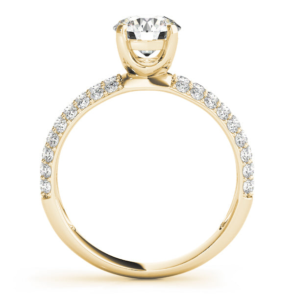 14K Yellow Gold Diamond Pave Engagement Ring