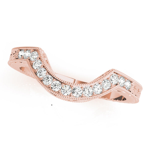 14K Rose Gold 0.15ctw Diamond Wedding Band