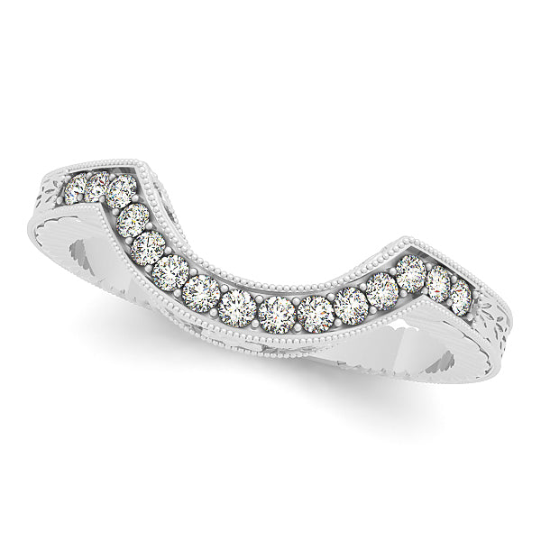 14K White Gold 0.15ctw Diamond Wedding Band