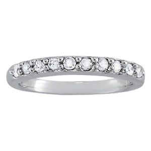 18K White Gold 0.18 CT Diamond Wedding Band