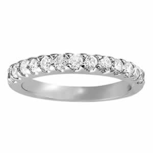 14K White Gold 0.18 CTW Diamond Wedding Band
