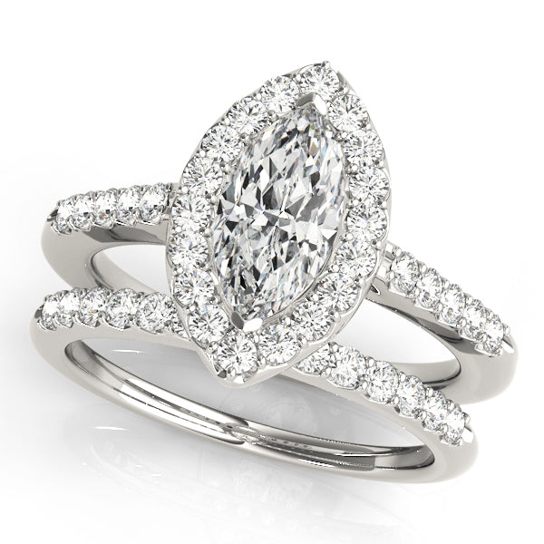 Marquise Diamond Halo Engagement Ring